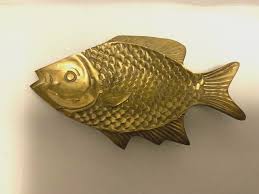 Vintage Brass Fish Coin Jewelry Tray Keys Dish Decor 8.5 ...