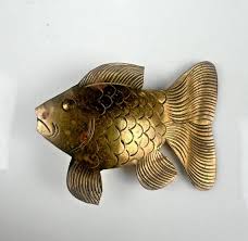 Vintage Brass Koi Fish Pendant - Etsy