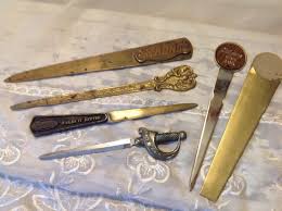 Lot Of Five Vintage Brass Letter Openers W/Advertising | eBay