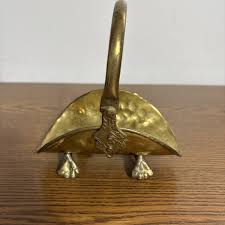 Pair of Mini & Small Vintage Brass Fireplace Log Holders w/ Handle & Claw Feet | eBay