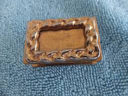 Vintage Gold Tone Metal Match Box Holder Case Insert Box of ...