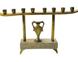 Vintage 50s Rare ABADA Menorah | Brass With Oil Vessel on a ...