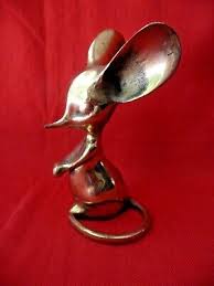 Brass Praying House Mouse Figurine With Large Ears And ...