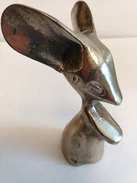 Vintage Brass Mouse Big Ears MCM Design 4" tall Paper Weight ...