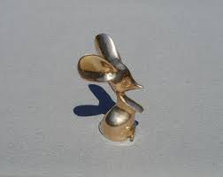 Vintage Brass Mouse Statuette: Long-eared Miniature Animal ...