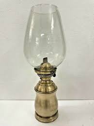 OLD VINTAGE RARE HAND CRAFTED BRASS KEROSENE LAMP WITH ...
