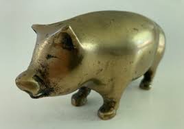 Vintage Antique Brass Pig Figurine Curly Tail, Heavy 6” x 3” Excellent Condition | eBay