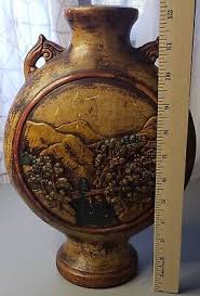 Rare Vintage Japanese Flattened Pottery Vase Ceramic | eBay