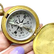 Vintage Compass With Glow Dial, Marked Japan, Brass ...