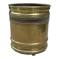 Large Spanish Footed Pierced Brass Planter | Chairish