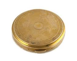 Brass Pocket Powder and Mirror, Vintage Brass Compact Powder ...