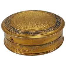 Edwardian Gilt Brass Miniature Ladies Compact. For Sale at ...