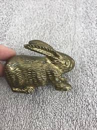 Vintage Solid Brass Rabbit Bunny Paperweight 3” x 2” | eBay