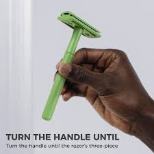 Green reusable double edge razor shaving for women&men face ...