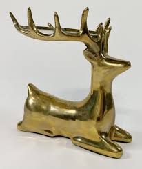 Vintage Brass Stag Deer Candle Holder | Chairish