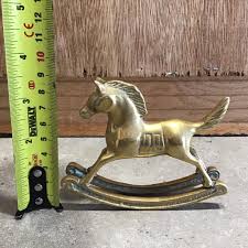 Vintage Solid Brass Rocking Horse: Christmas Decor, Baby ...