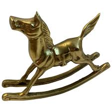 Similar Items to Vintage Solid Brass Rocking Horse ...