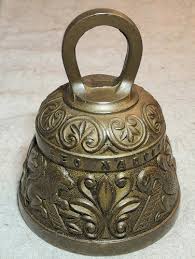 VINTAGE HEAVY BRASS BELL LEO XAQVILA ACNVS PELICANVS MARKED SIDE MADE IN ENGLAND | eBay