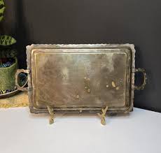 Vintage / Antique Brass Tray Egyptian Motif Serving Tray ...