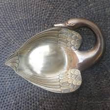 Swan Figurine Vintage Brass Tray Swan Shaped - Etsy