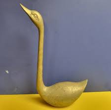 Large Brass Swan Statue Unmarked in Good Condition - Etsy