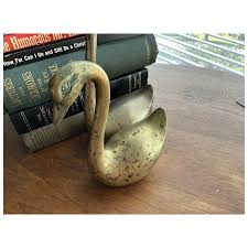 Set of brass swan figures. For Sale at Ruby Lane