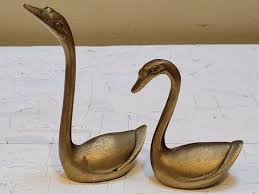 Vintage Penco Small Brass Swans, Taiwan, Set Of 2, Miniature ...