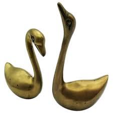 Vintage Pair Brass Swans 1950s Good Condition. For Sale at ...