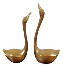 Brass Swans Figurines, 1960s, Set of 2 | Chairish