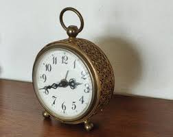 Vintage 60s German Blessing Gilt Filigree Wind-up Alarm ...