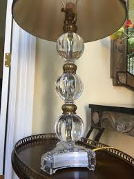 Ardley Hall Lucite Glass Sphere Table Lamp with Pleated Silk Shade | eBay