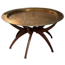 Vintage Handmade Brass Chinese Blessing Tray Table | Chairish