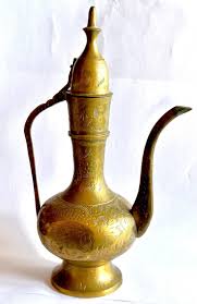 Vintage Brass Hand Engraved Middle Eastern Etched Pot Ornate Decorative | eBay