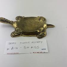 Vintage Solid Brass Turtle Ashtray/Trinket Coin Holder Soap ...