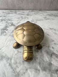 Solid Brass Turtle Trinket Dish Tray With Lid - Etsy