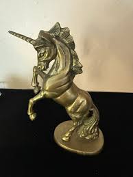 Vintage Solid Brass Unicorn Figurine Mid Century Mythical ...