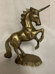 8 Inch Solid Brass Unicorn Statue Rearing Fantasy Vintage ...