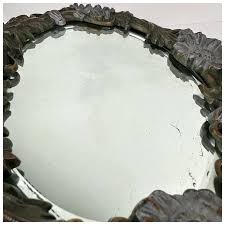 Antique Cast Iron Beveled Tabletop Mirror. For Sale at Ruby Lane