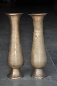 2 PC Vintage en Laiton Massif Artisanal Gravé Unique Fleur Vase / Pots | eBay