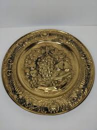 2 Retro Wall Art Metal Embossed Plates England Fruit Grapes ...