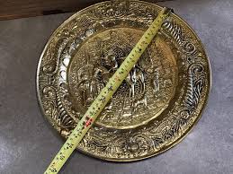 Vintage Brass Wall Plate: Victorian Hunting Scene Decor (14 ...