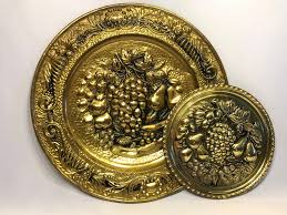 Pressed Embossed Metal Tin Round Wall Décor- Grape Design ...