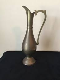 Vintage India Middle East Solid Brass Water Pitcher Elegant ...