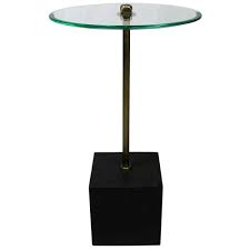 Orlando Agua Cast Iron Side Table with Stone Base and Glass ...