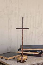 Rustic Cross with caged rock base in Franklin, TN | Garden ...