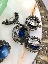 VTG 1950s BLUE Acrylic MOONSTONE Full Parure - Etsy