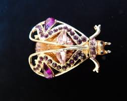 Antique Purple Rhinestone Gilt Metal Bug Brooch - Etsy