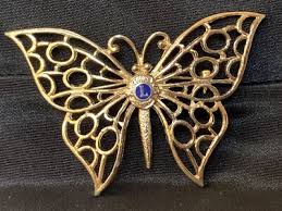 Vintage Lions Club Int Butterfly Brooch Pin Filigree Openwork Gold Tone 2 1/4" | eBay