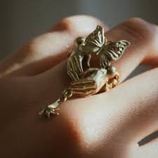 brass ring of spherically-articulated dolls - Shop stardust-museum General Rings - Pinkoi