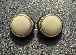 Coro earrings vintage White gold tone button Clip on | eBay
